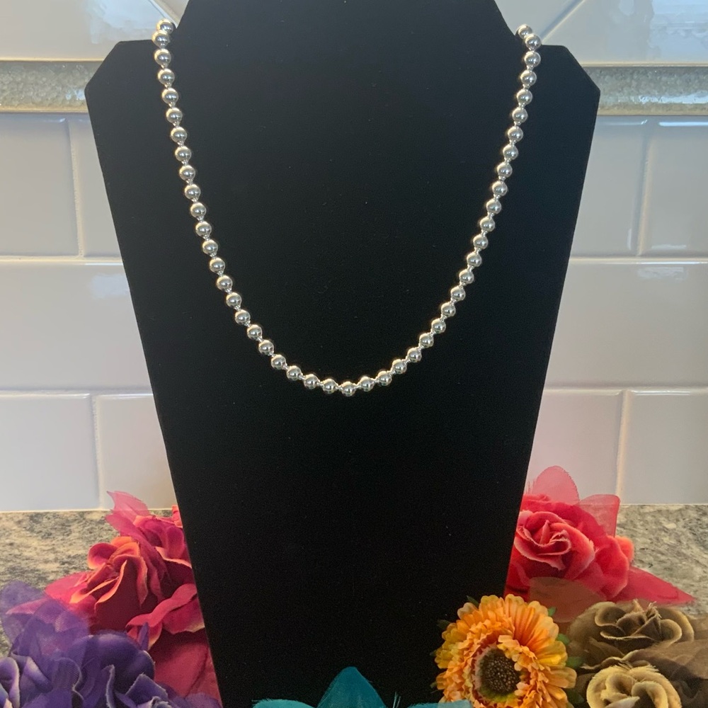 NWOT sterling silver beaded necklace. - Picture 3 of 4